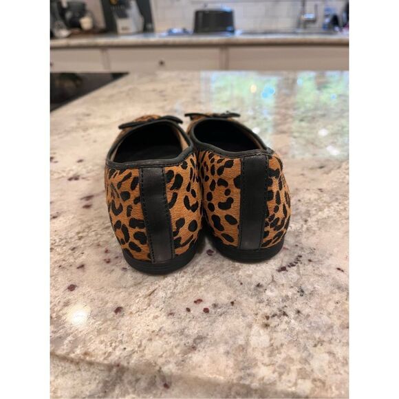 Earth Runa Leather Leopard Ballet Flats sz 7 NWOT - Picture 5 of 6